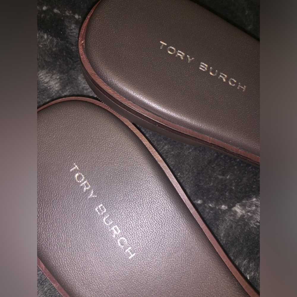 TORY BURCH EVERLY BABY HAIR CALF SLIDES - Picture 4 of 6